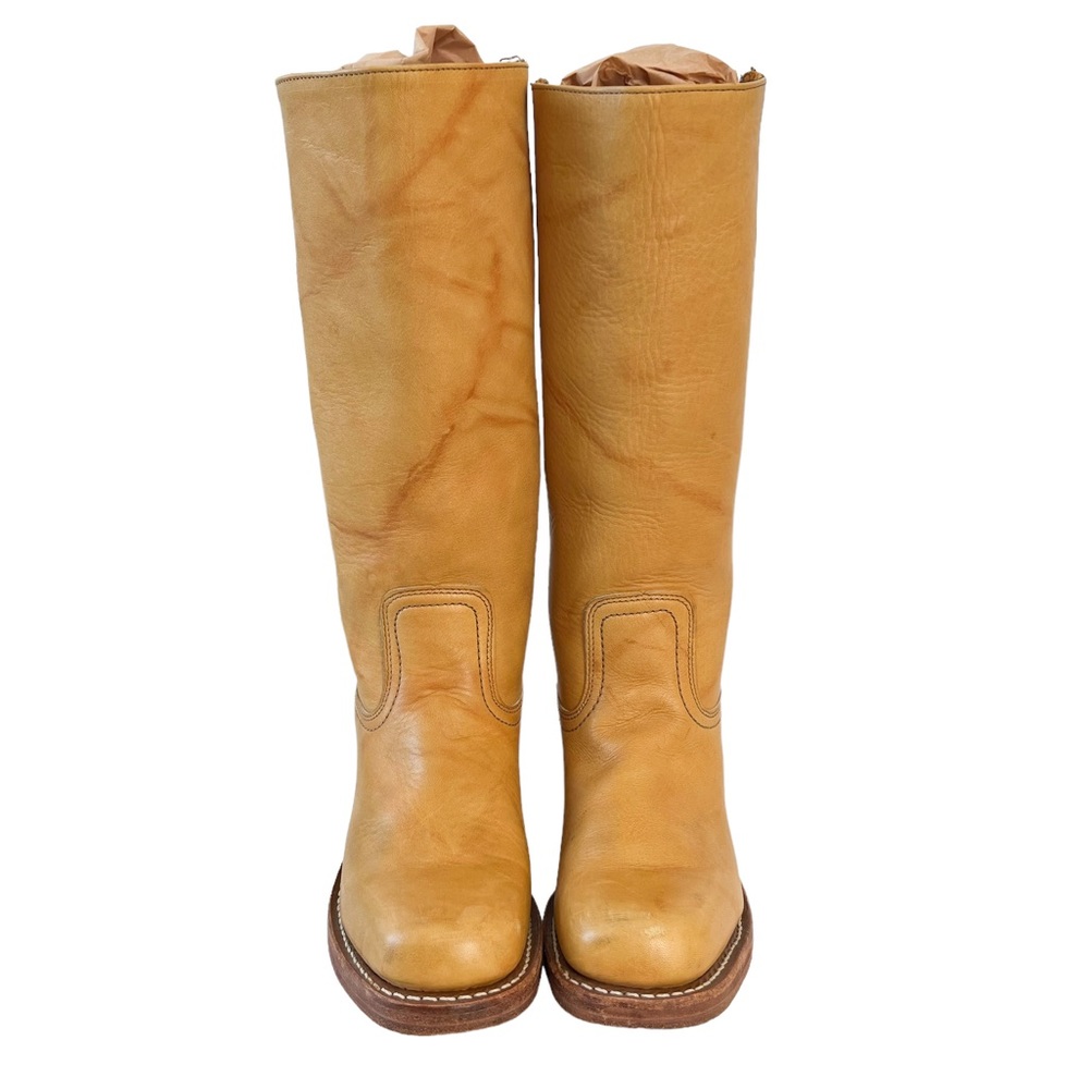 Frye Vintage Banana Yellow Leather Campus Boots Size 6.5 - Picture 4 of 13